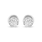 Broqueles De Oro Blanco 14k Con 14pts De Diamante