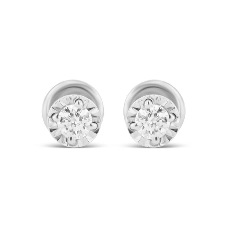 Broqueles De Oro Blanco 14k Con 14pts De Diaman... image number null