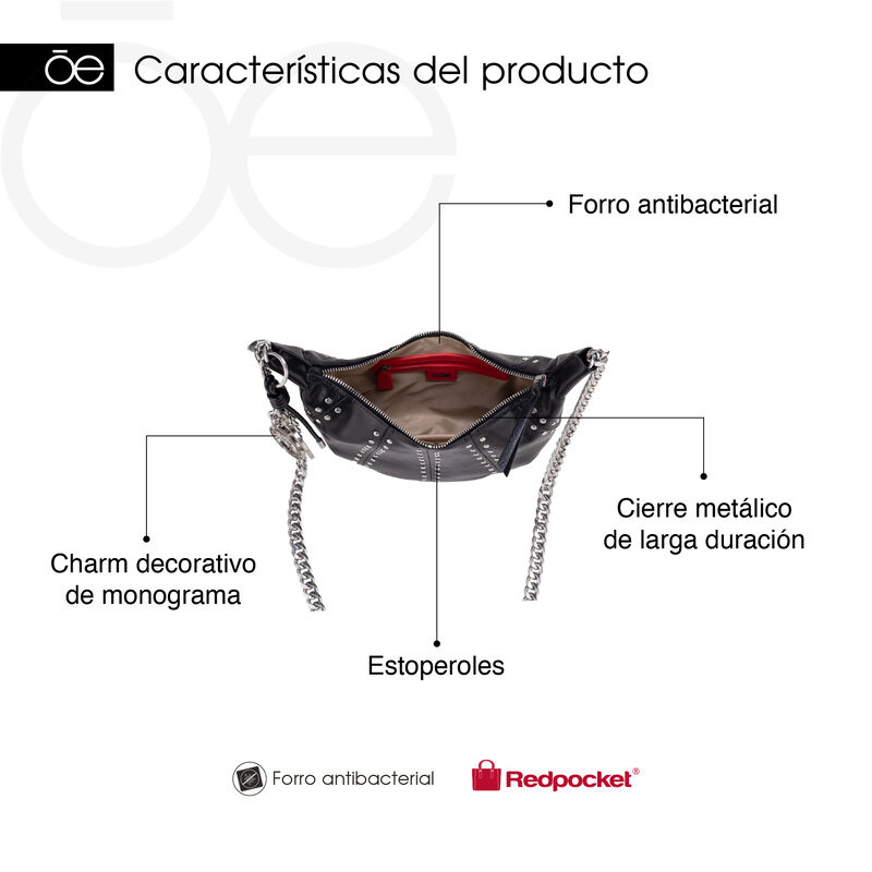 Bolsa Crossbody Grande Con Estoperoles Color Ne... image number null