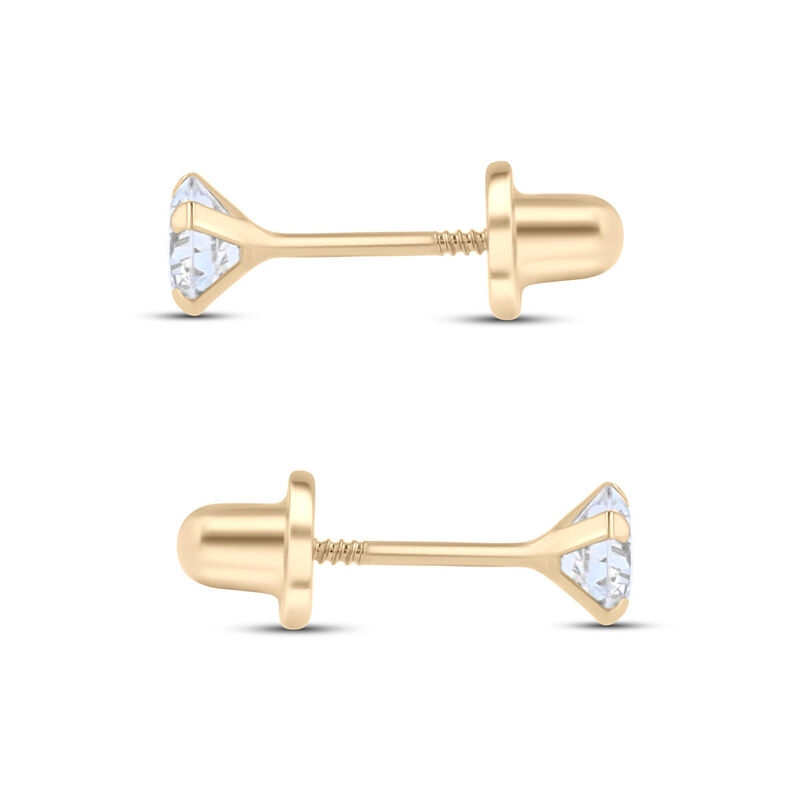 Broqueles De Oro Amarillo 14K Con Zirconias (4 ... image number null