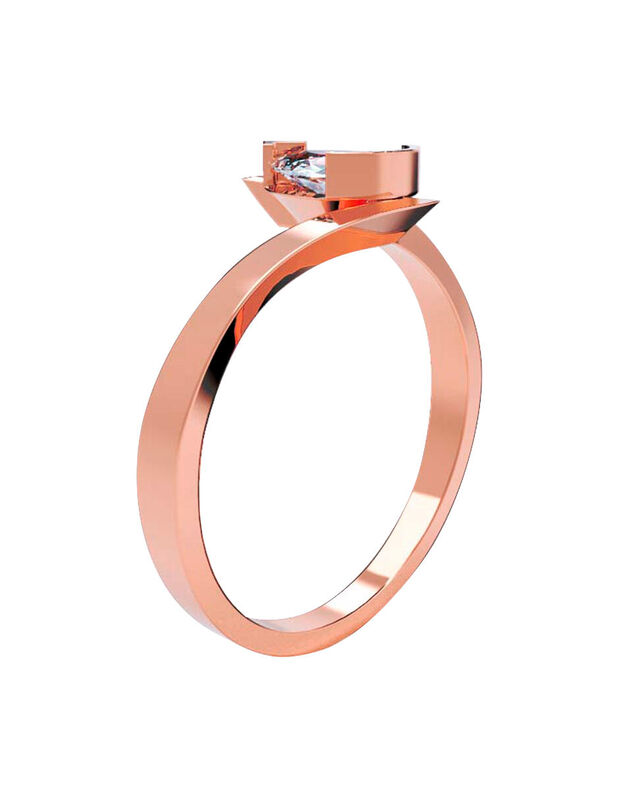 Anillo de Compromiso en Oro de 10K con Circonia... image number null