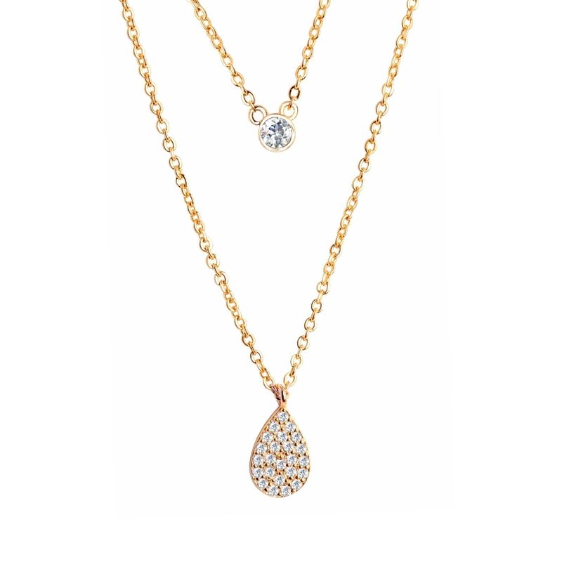 Collar Doble Gota Chapa de oro 18k Zvezda image number null