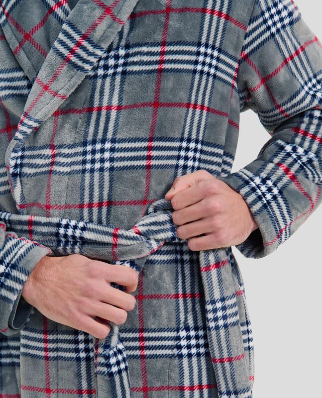 Bata Corta Cuadros Gris Gris image number null