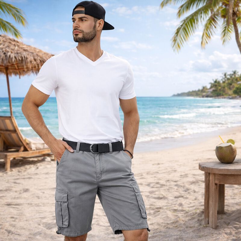 Bermuda Cargo Hombre 6 Bolsas Con Cinturon Casu... image number null