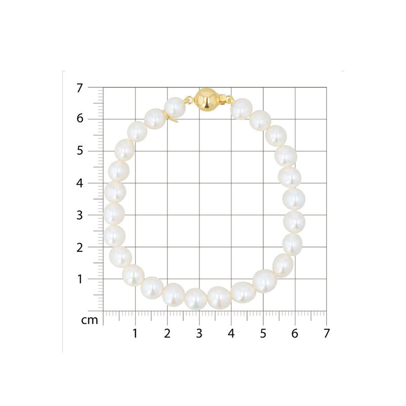 Pulsera Oro Amarillo 14k Con Perlas 7mm &middot; 17.5 ... image number null