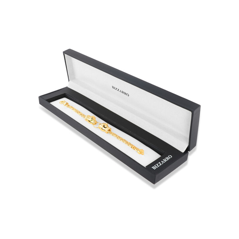 Pulsera De Jaguar De Oro Amarillo 14K Con Zirco... image number null