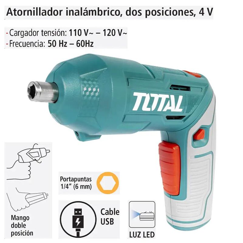 Atornillador Inal&aacute;mbrico, 4 V. Dos Posiciones, ... image number null