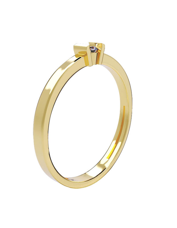 Anillo de Compromiso en Oro Amarillo 14K con Ci... image number null