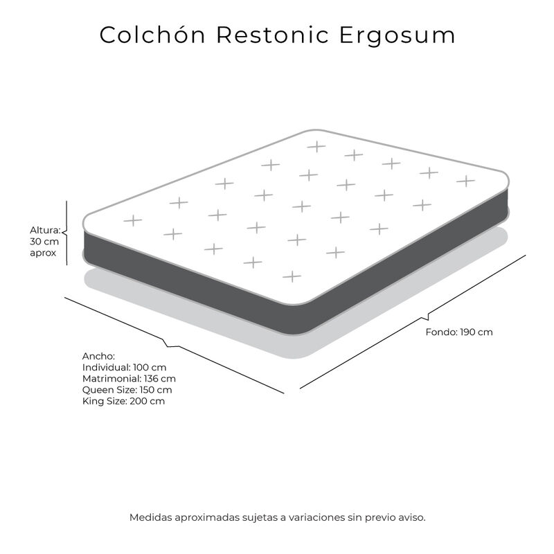 Colch&oacute;n Queen Size Ergosum Restonic image number null