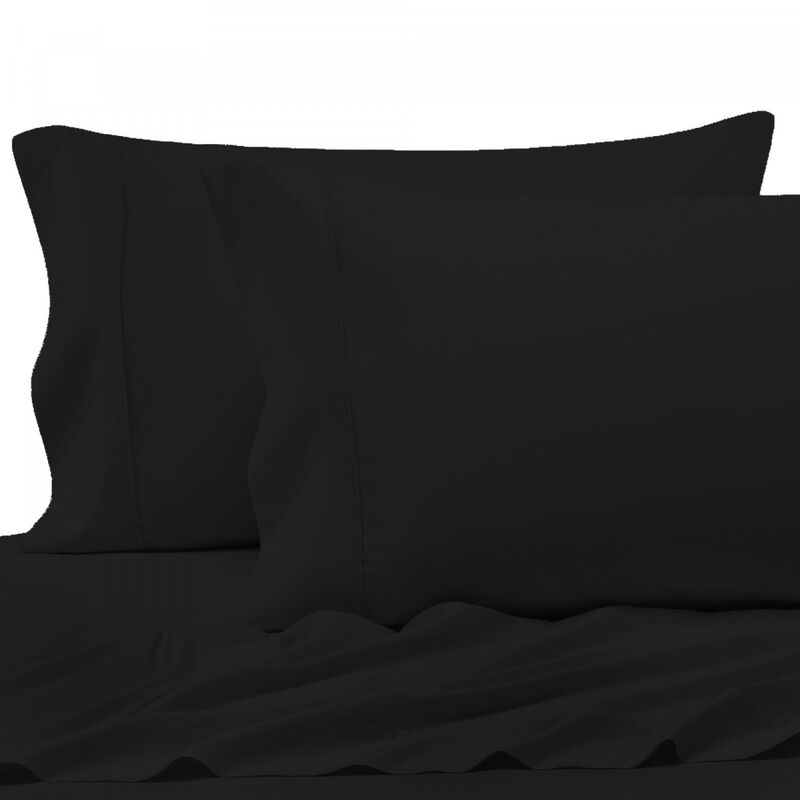 Juego King Size de Sábanas Polo One Color Negro image number null
