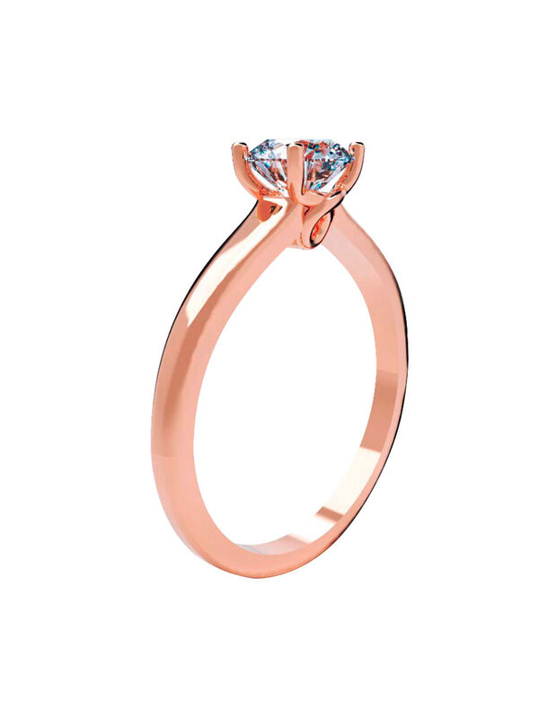 Anillo de Compromiso en Oro Rosa 14K con Circon... image number null