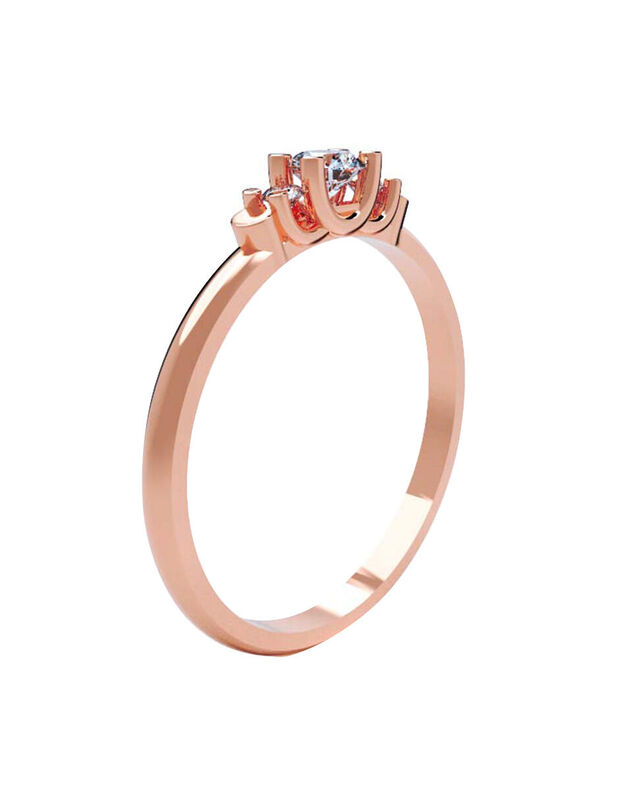 Anillo de Compromiso en Oro de 14K con Circonia... image number null