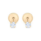 Broqueles De Oro Amarillo 14K Con Zirconia (2.5 Mm)