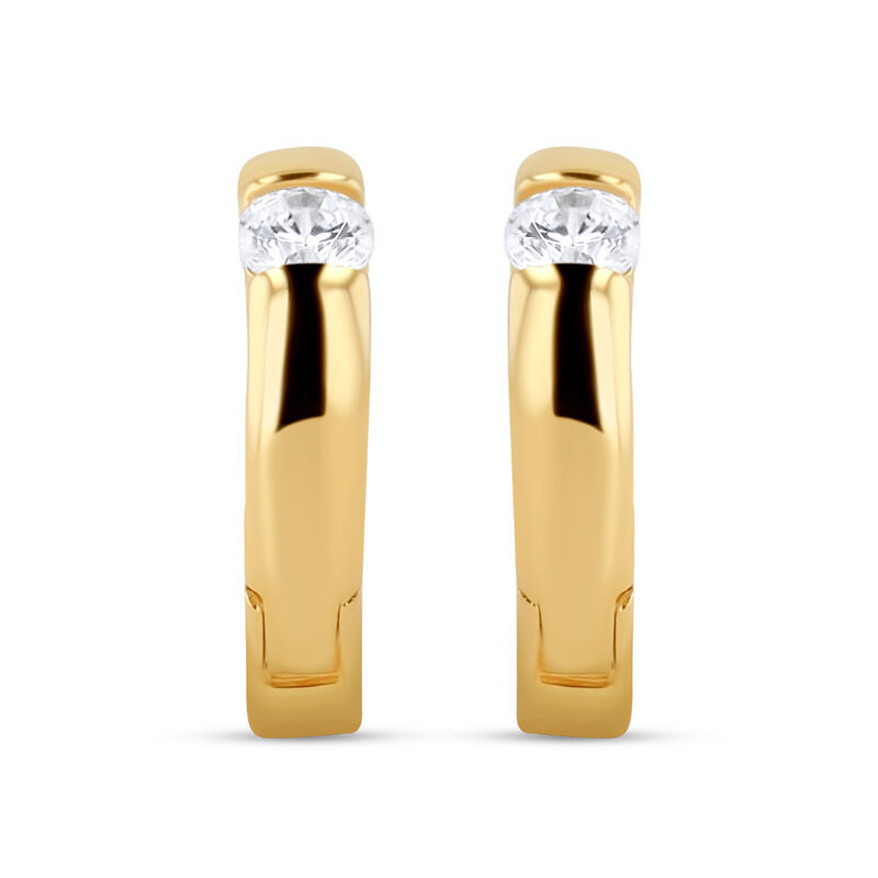 Arracadas De Oro Amarillo 14k Con Zirconias (10... image number null
