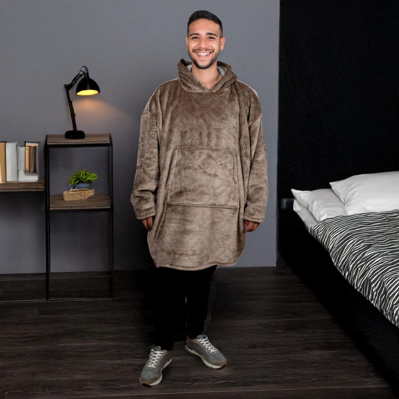 Pijama Adulto Unitalla Sudadera Cobija Caf&eacute; Cla... image number null