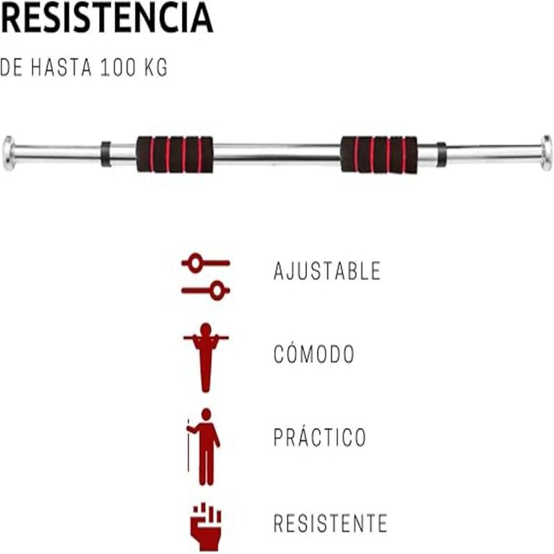 Barra de Dominadas Roja Bluelander image number null