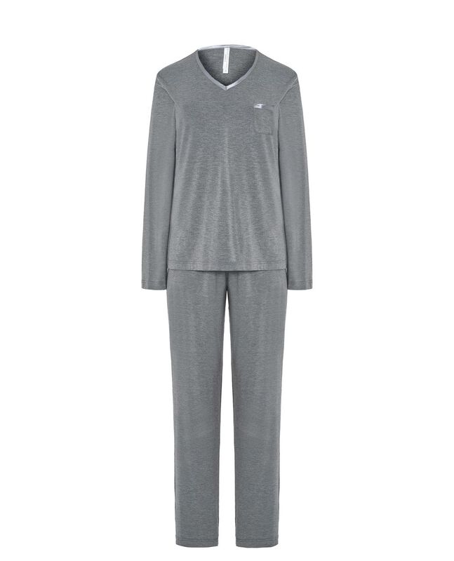 Pijama de Modal con Raso Gris image number null