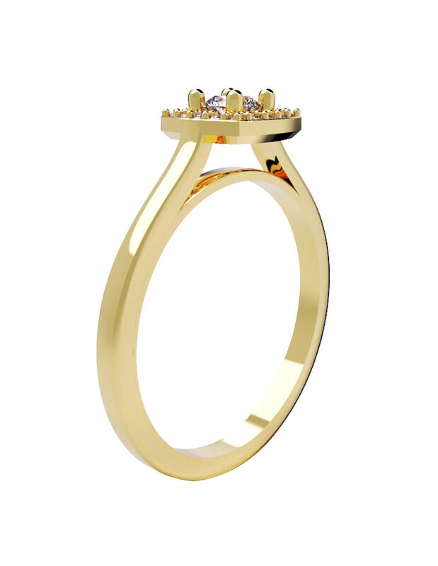 Anillo de Compromiso en Oro Amarillo 10K con Ci... image number null