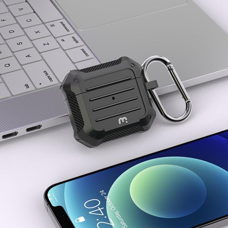 Funda MYBAT carb&oacute;n para AirPods 3 Gen - Negra image number null