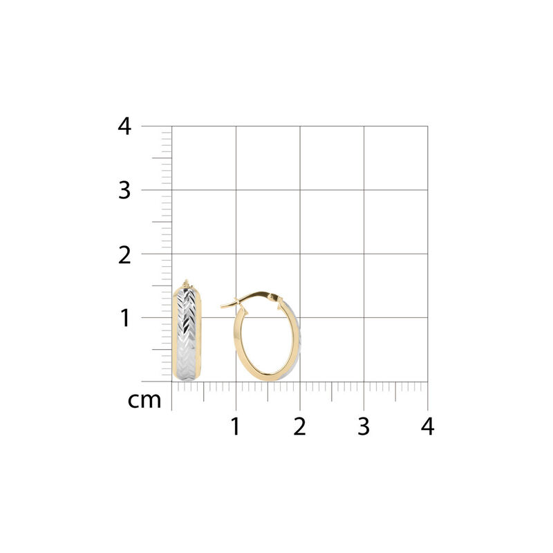 Arracadas Oro 10k Con Platinado 16x12mm | Bizza... image number null