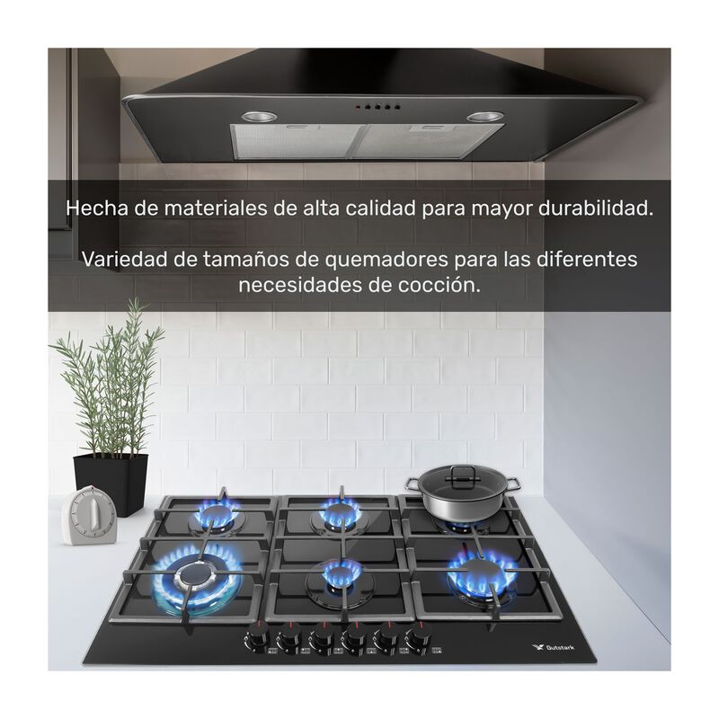 Parrilla 6 Quemadores Cristal Templado Empotrab... image number null