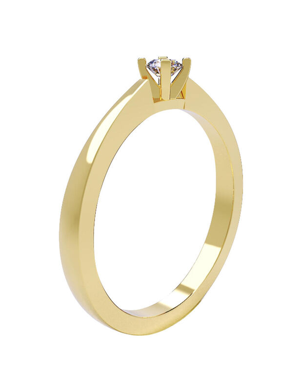 Anillo de Compromiso en Oro Amarillo 14K con Ci... image number null