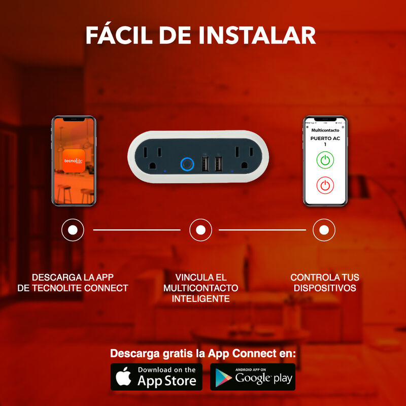 Enchufe Inteligente Doble Wi-Fi, 2 Puertos USB-... image number null
