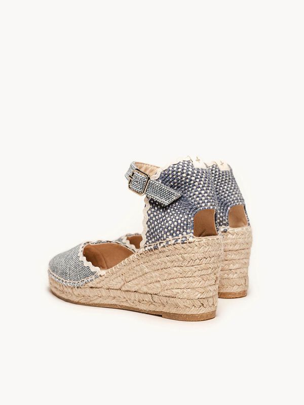 Jara Cu&ntilde;a Media Lino Jaspeado Azul Jeans image number null