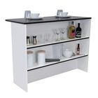 Barra de Cocina Fendi, Wengue y Blanco con Dos Entrepaños