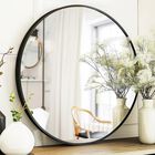Mirror Sunniry Black Circle Con Marco Met&aacute;lico Redondo De 50 Cm Para Ba&ntilde;o