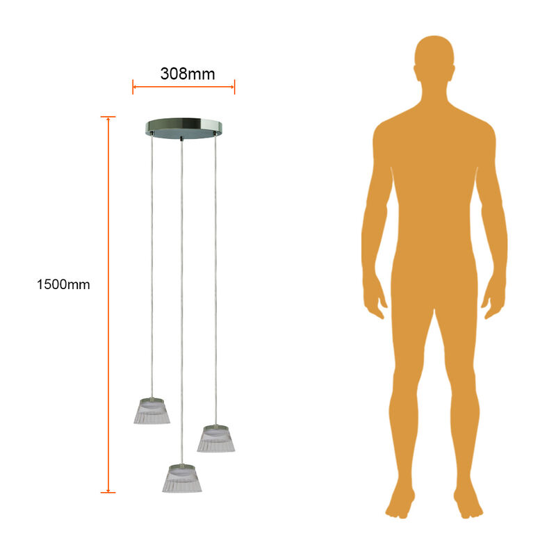 L&aacute;mpara Colgante LED de Acr&iacute;lico 1.50 m de Altu... image number null