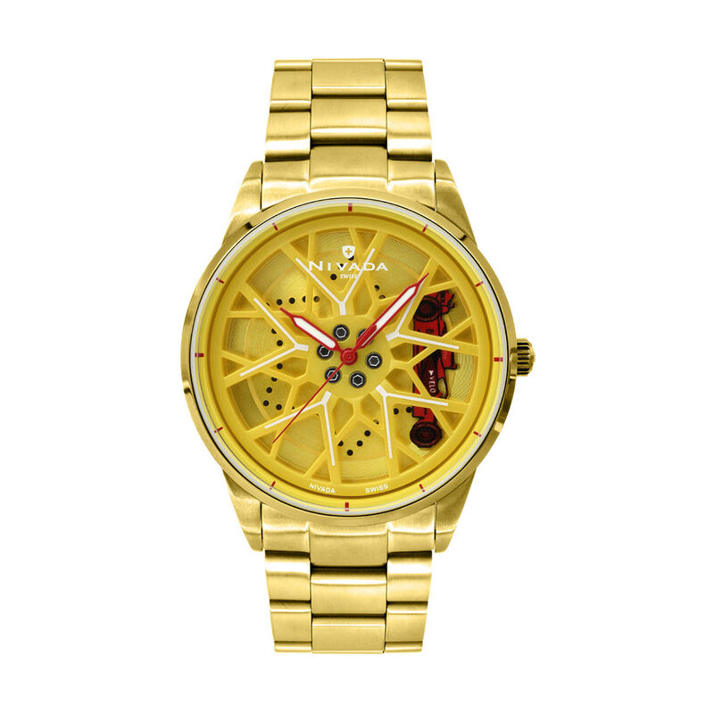 Reloj Nivada Wheel Dorado &Iacute;ndices image number null