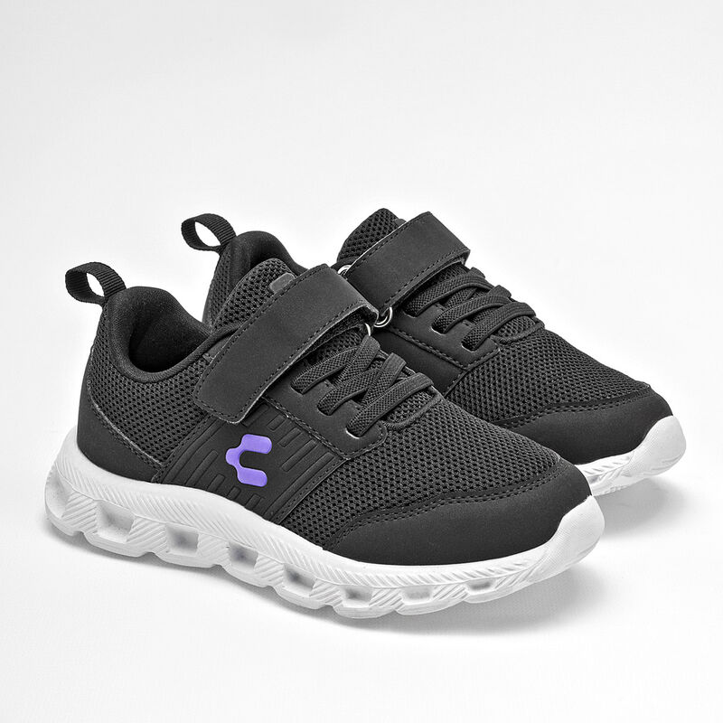 Charly Tenis urbano para ni&ntilde;o. Negro morado, ag... image number null