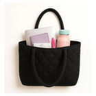 Bolso Tote Acolchado Negro de Hombro para Mujer