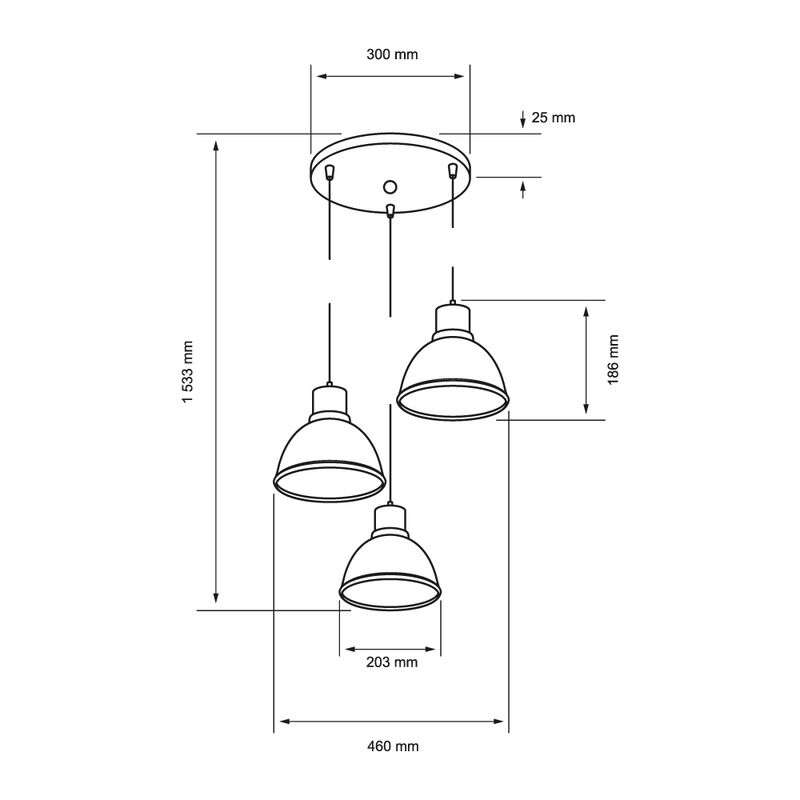 L&aacute;mpara Colgante de Metal 1.53 m de Altura, Pot... image number null