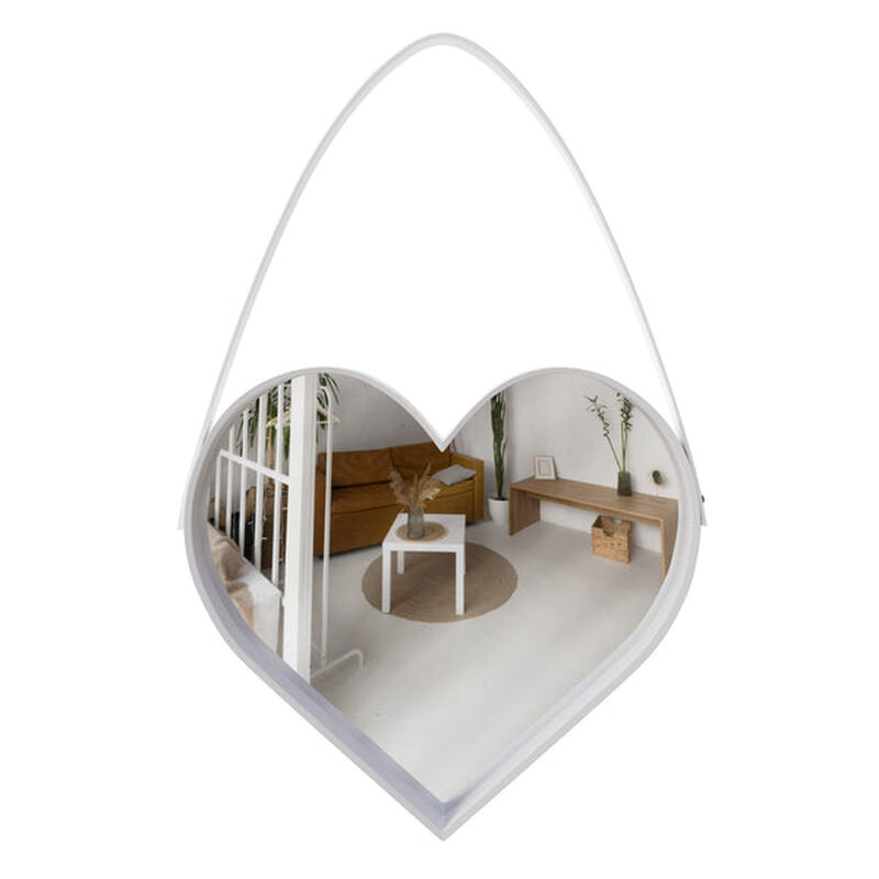 Espejo De Pared Decorativo Ideen Coraz&oacute;n Blanco image number null