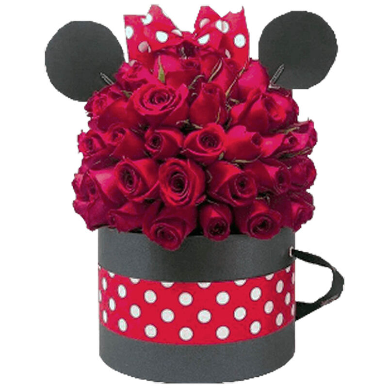 Fancy Minnie con rosas rojas image number null