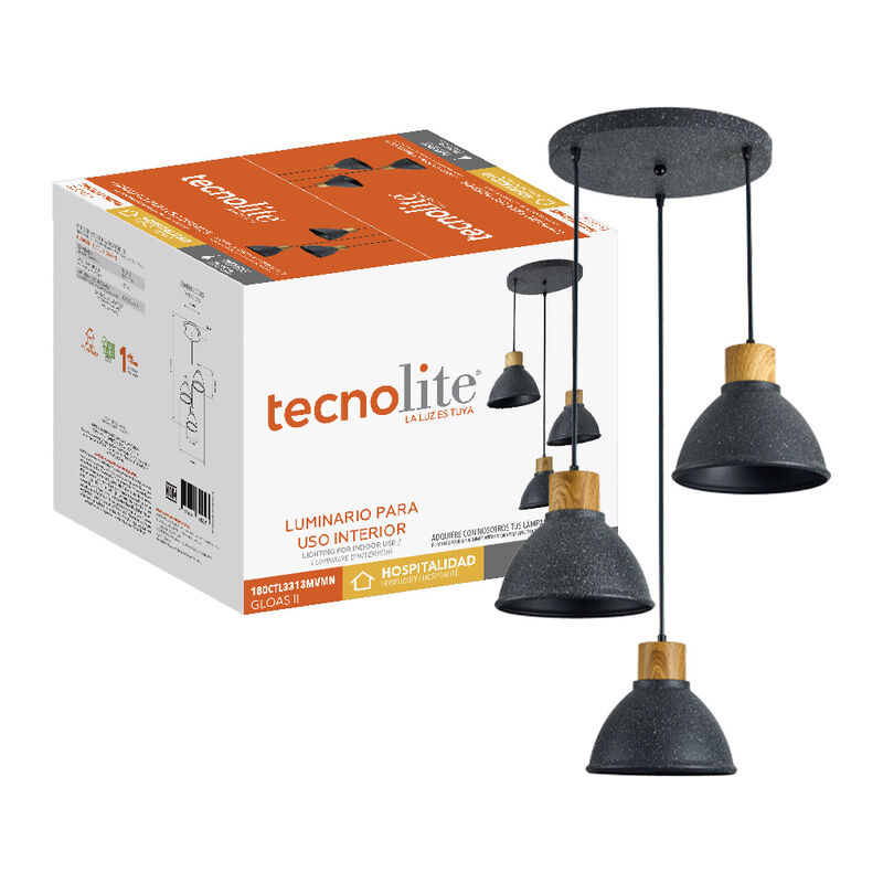 L&aacute;mpara Colgante de Metal 1.53 m de Altura, Pot... image number null