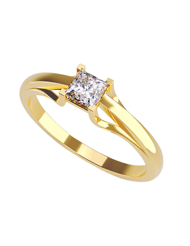 Anillo de Compromiso en Oro Amarillo 14K con Ci... image number null