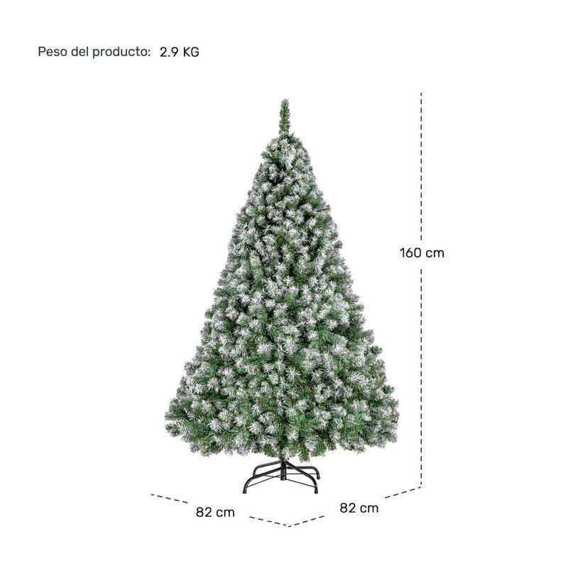 Árbol Navidad Verde Semi Nevado 1.6m Arbolito 6... image number null