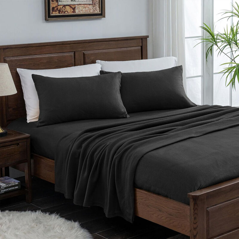 Juego de S&aacute;banas Polar King Size Negro T&eacute;rmicas... image number null