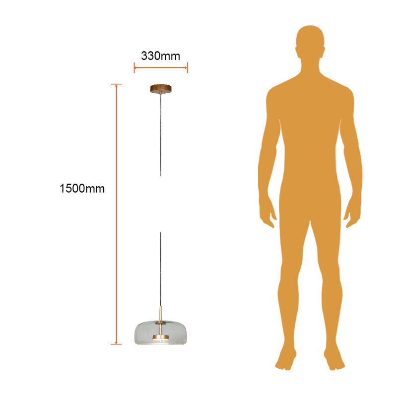 L&aacute;mpara Colgante LED de Cristal 1.50 m de Altur... image number null