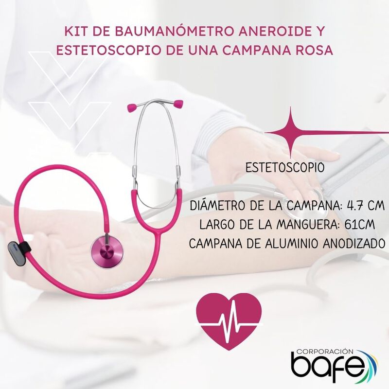 Kit Bauman&oacute;metro Aneroide Y Estetoscopio De Una... image number null