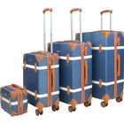 Set 4 Maletas Vintage Azul Retro Tipo Baul