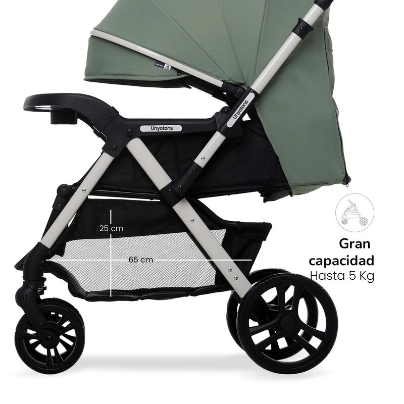 CARRIOLA CON PORTABEBE UNYOTONS K8 VERDE REVERS... image number null