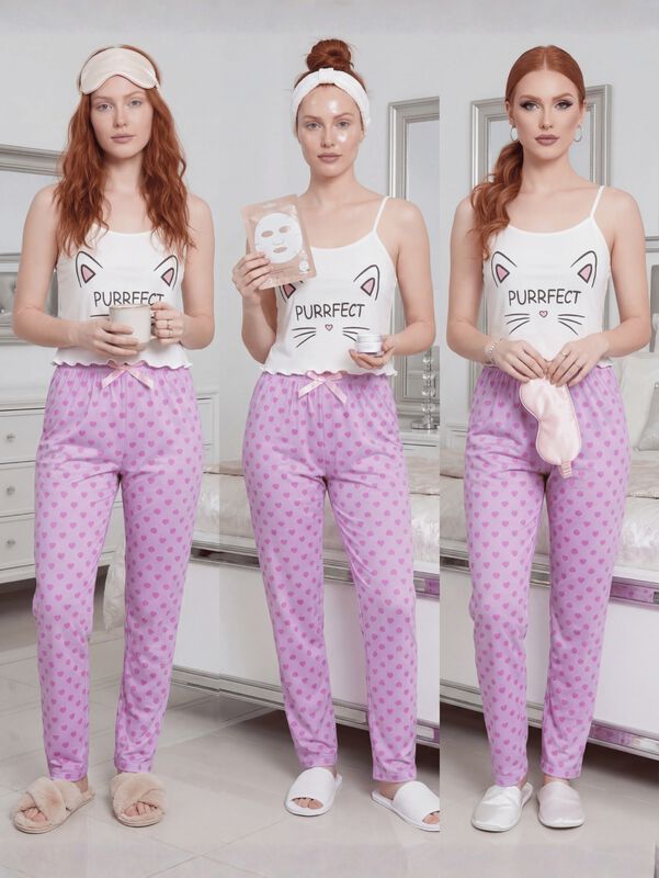 Conjunto Pijama Mujer Blusa Y Pantal&oacute;n Dama Pij... image number null