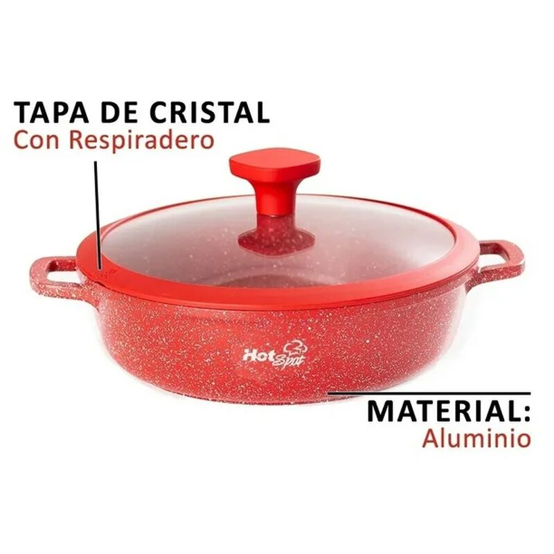 Hot Spot Arrocera Aluminio 28 Cm Con Tapa Alta ... image number null
