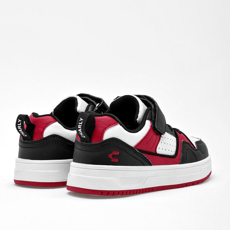 Charly Tenis urbano para ni&ntilde;o blanco negro rojo... image number null