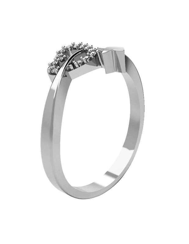 Anillo de Compromiso en Oro Blanco 10K con Circ... image number null