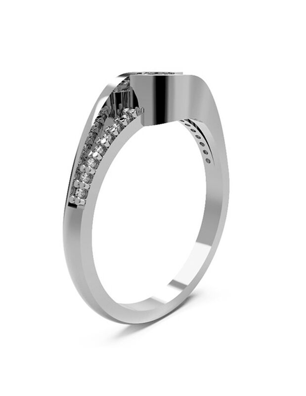 Anillo de Compromiso en Oro de 14K con Circonia... image number null